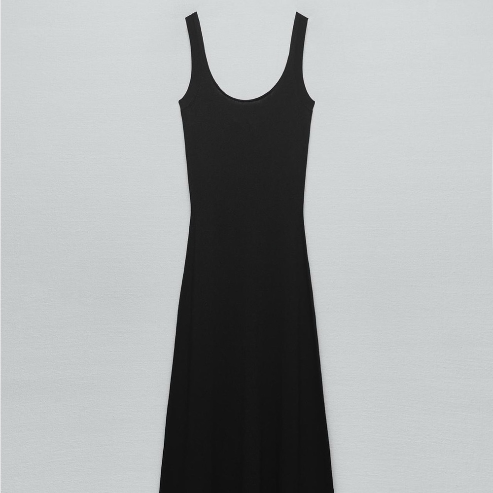 Zara Black Knit Mid Dress